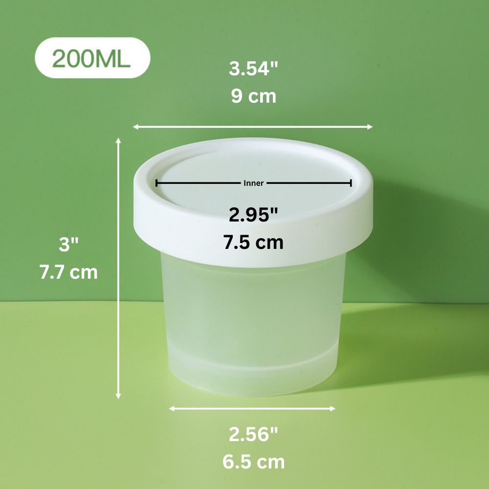 6oz Frosted Dessert Cup W/ White Lid - Size