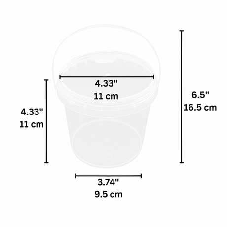 750ml Takeout Plastic Drink Buckets with Lid (PP) - 200 Pcs-size