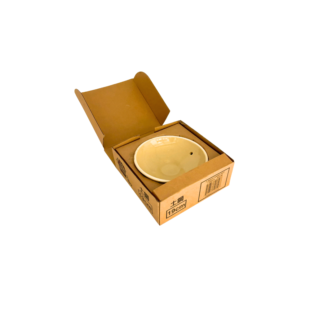 #774149 | 7.5" Shallow Clay Sand Pot | Donabe Hotpot for Stove & Oven-in the box