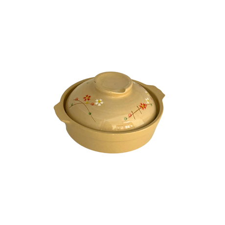 #774149 | 7.5" Shallow Clay Sand Pot | Donabe Hotpot for Stove & Oven