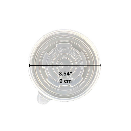 80251L | 90mm PP Vented Lid | Fit 80247 Paper Soup Bowl (Lid Only) - size