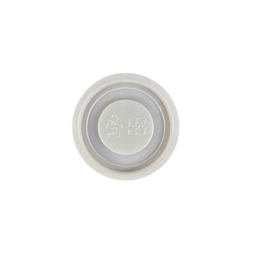 80710 | Plastic 62mm White Flat Lid | Fit 4oz Paper Cup