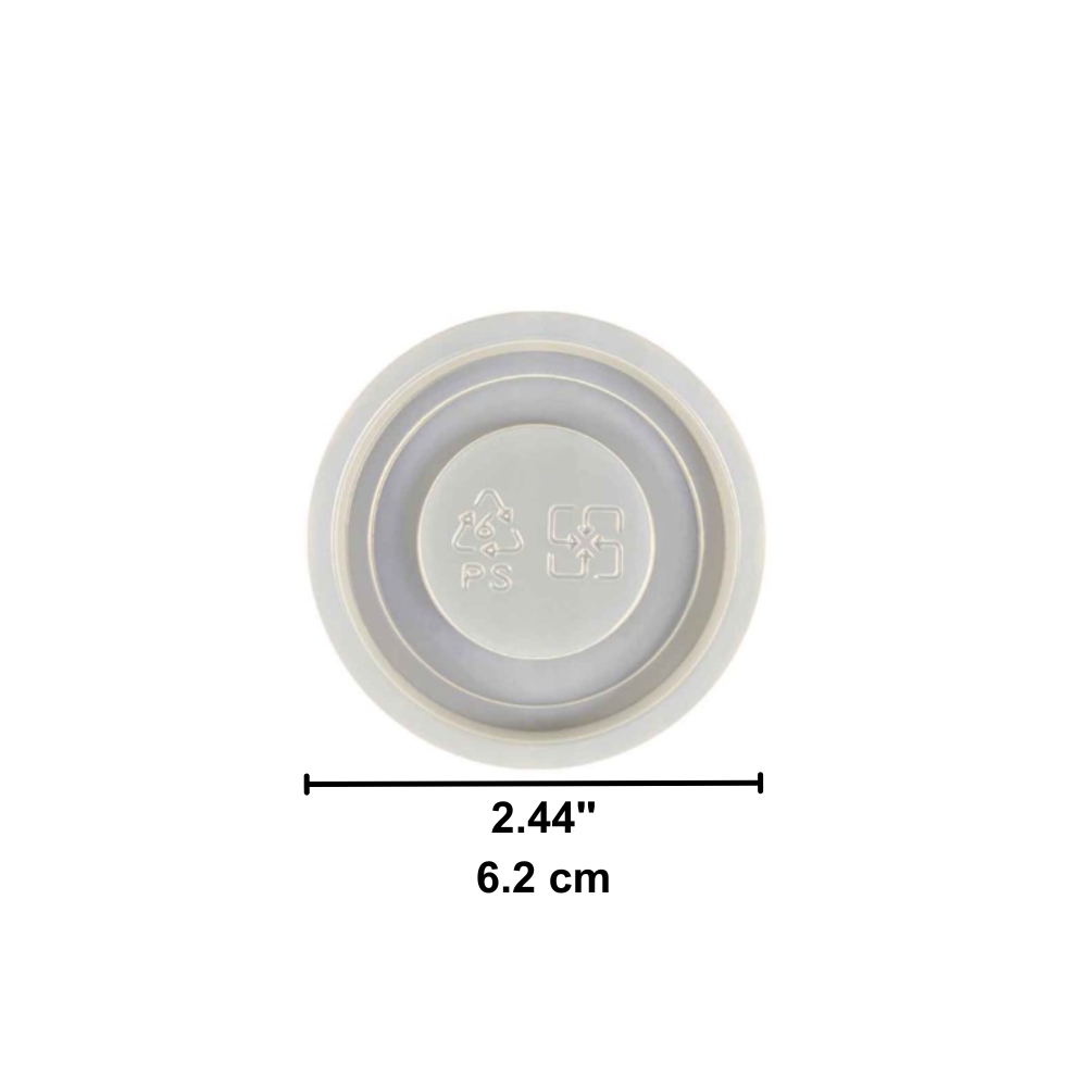80710 | Plastic 62mm White Flat Lid | Fit 4oz Paper Cup