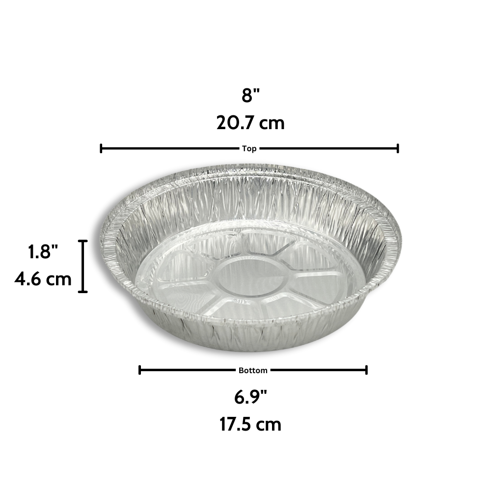 8" Silver Round Aluminum Foil Container (Base Only)