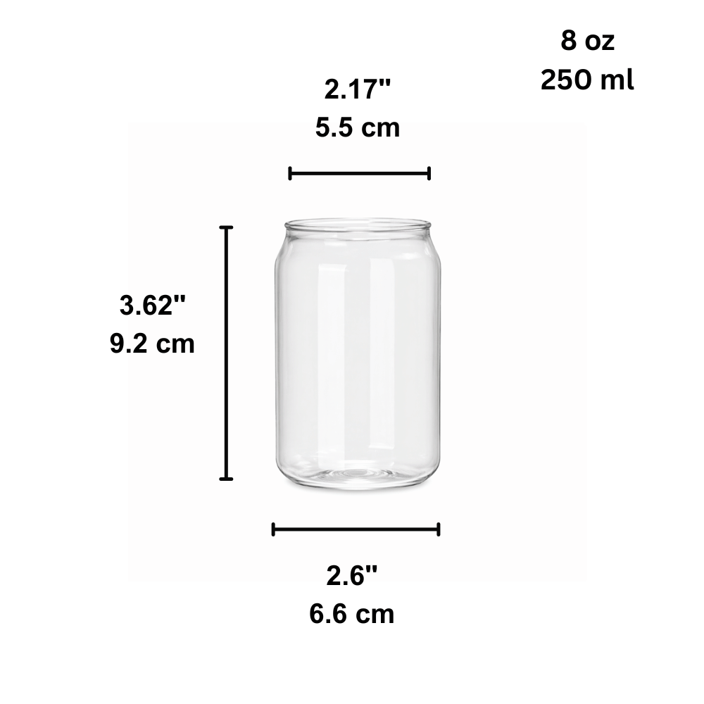 8oz Can-Shaped Clear PET Cup | 55mm Top (Base Only) - size