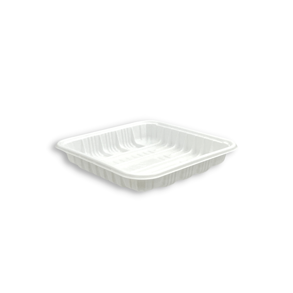 B004 | PP White Square Tray | 4.72x4.72x0.91" - 1000 Pcs