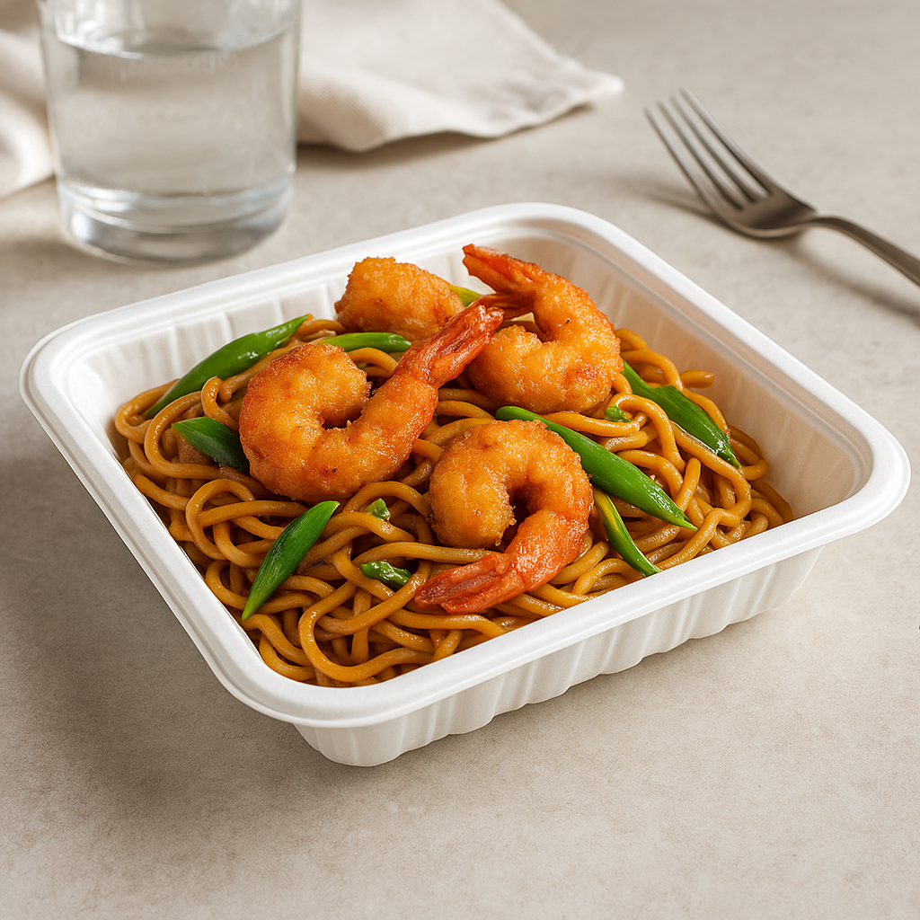 B004 | Microwaveable PP White Square Tray | 4.72x4.72x0.91"