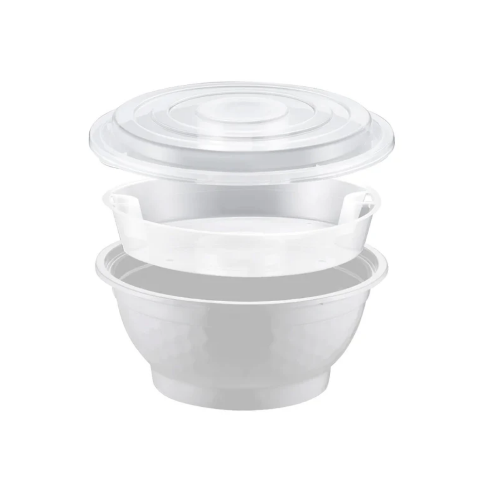 B08-LRR-NB50INSERT | 7" Round Food Divider Insert | Fit NB50W Bowl (Insert Only)-with base and lid