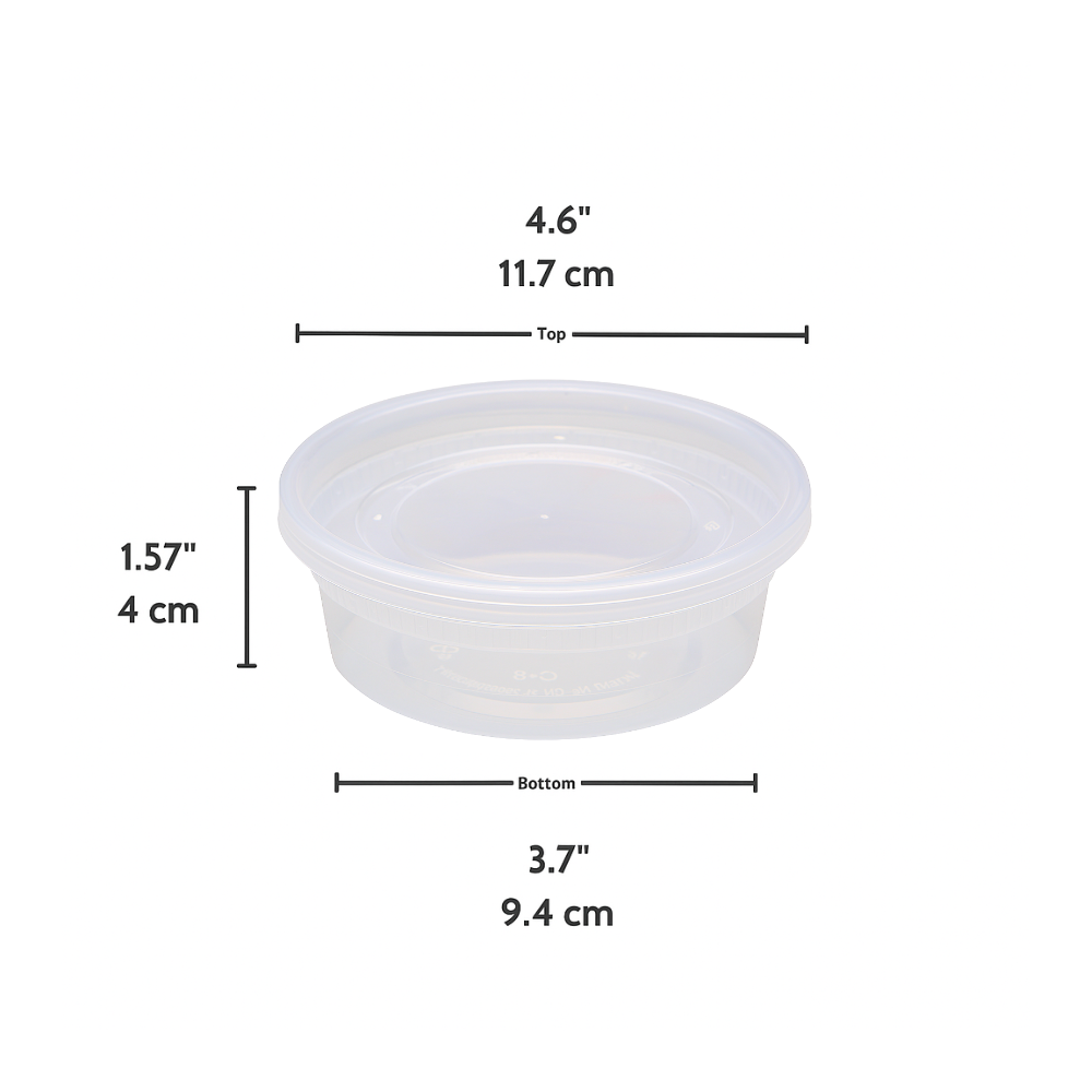 C-8 | TD 8oz PP Leak-resistant Clear Deli Container W/ Lid