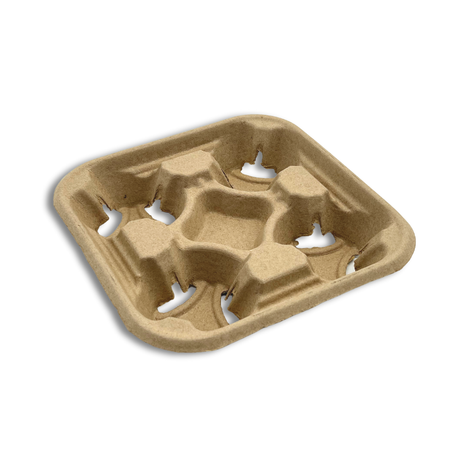 CH4IN1 | HD Sturdy Kraft Paper 4 Cup Tray Holder - 300 pcs