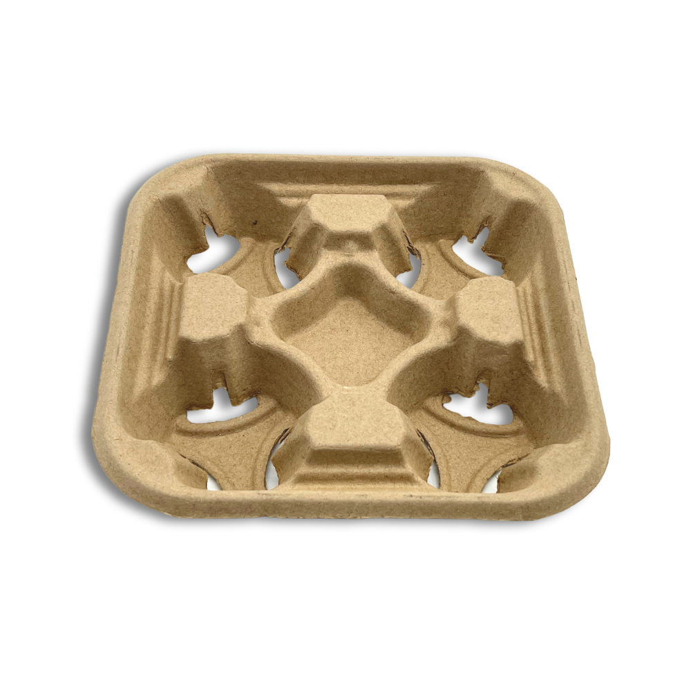 CH4IN1 | HD Sturdy Kraft Paper 4 Cup Tray Holder - front