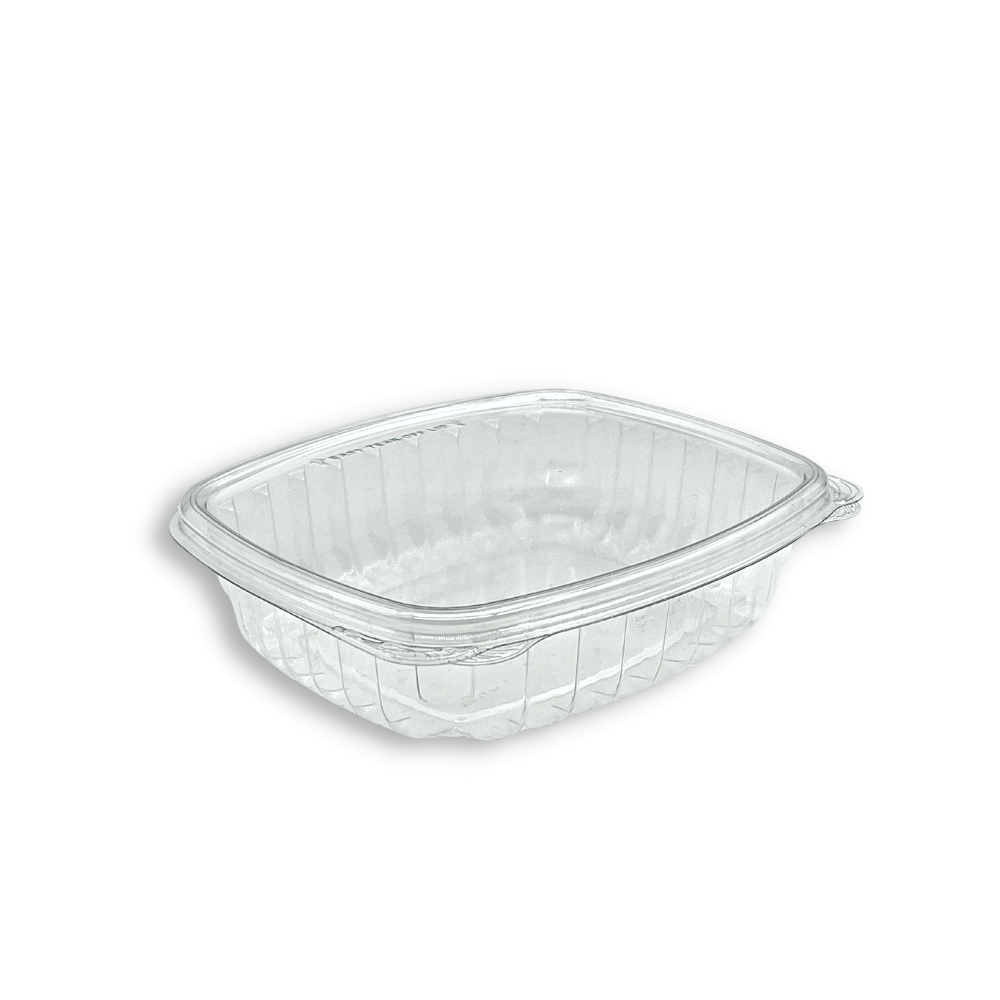 CS24 | 24oz PET Crystal Seal Hinged Salad Container | 6.89x5.91x1.97"- 200 Sets