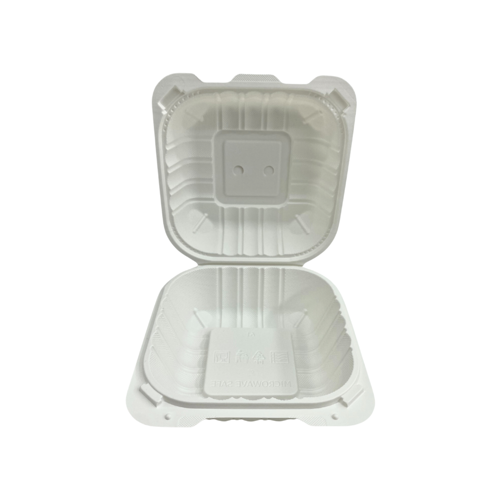 CY-61 | Microwavable PP Clamshell Container W/ Vent Hole | 5.6x6x3"-open