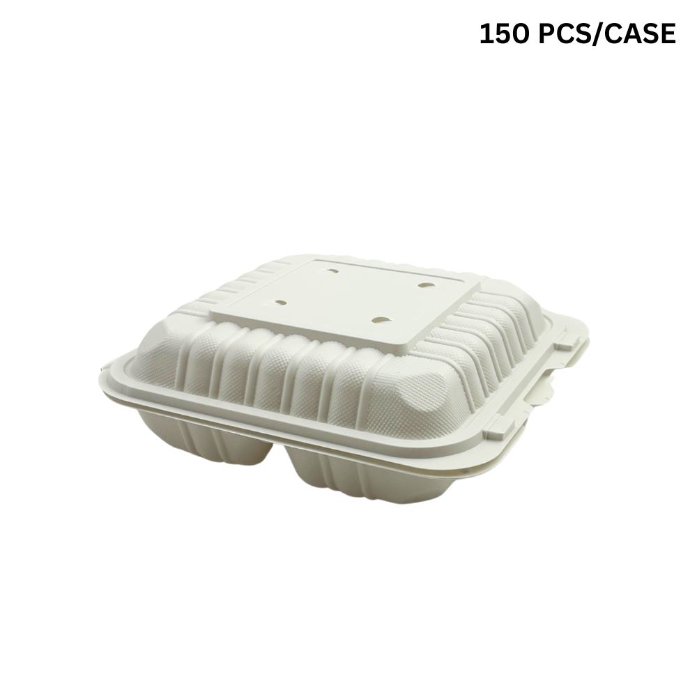 CY-783 | PP Clamshell Container W/ Vent Hole | 3 Compartment | 7.8x7.5x2.6"