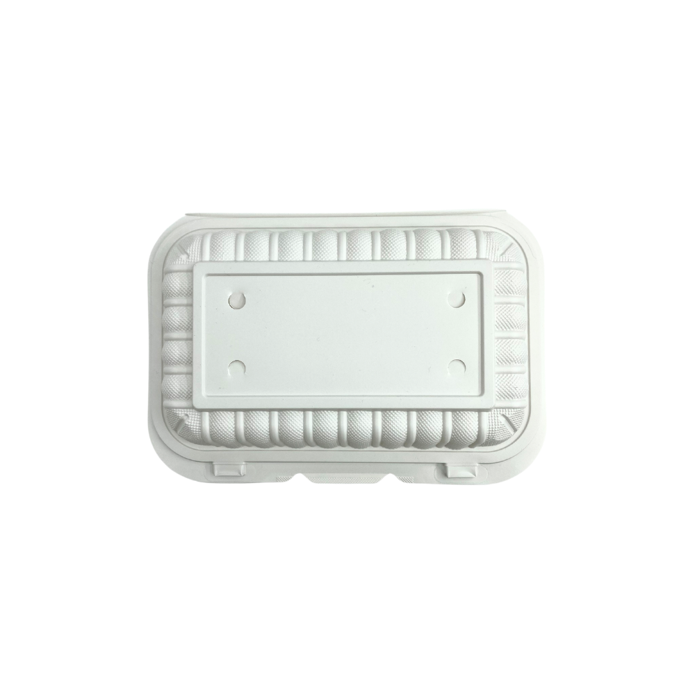 CY-96 | Microwavable PP Rectangular Clamshell Container W/ Vent Hole | 9x6x2.6"-top
