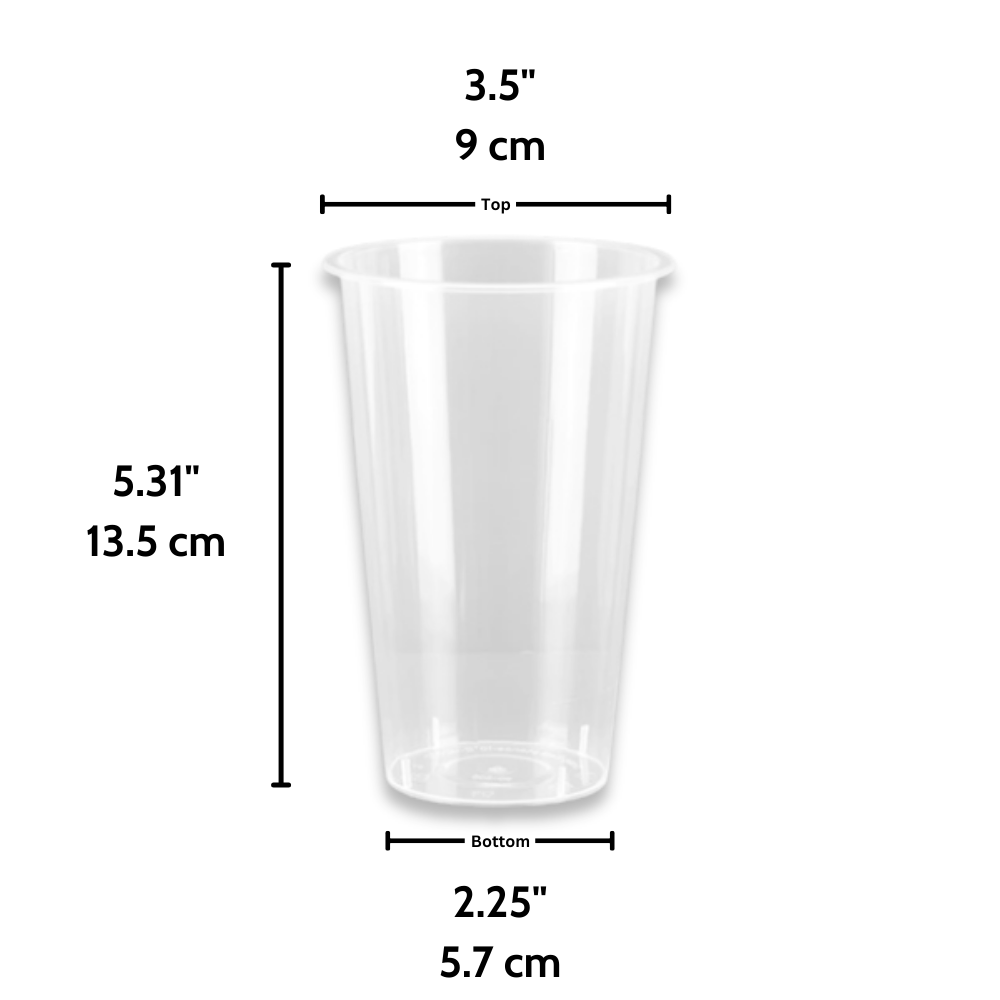 CY-Z500 Clear | 16oz PP Clear Boba Tea Cup | 90mm Top