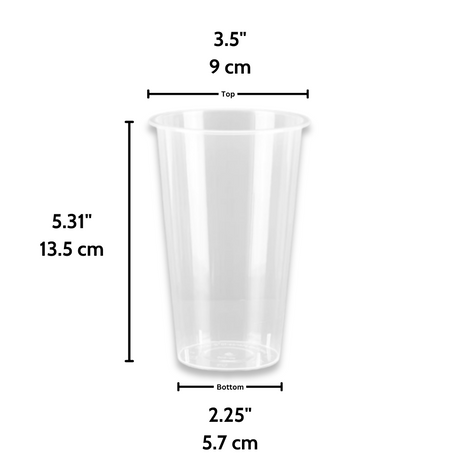 CY-Z500 Clear | 16oz PP Clear Boba Tea Cup | 90mm Top