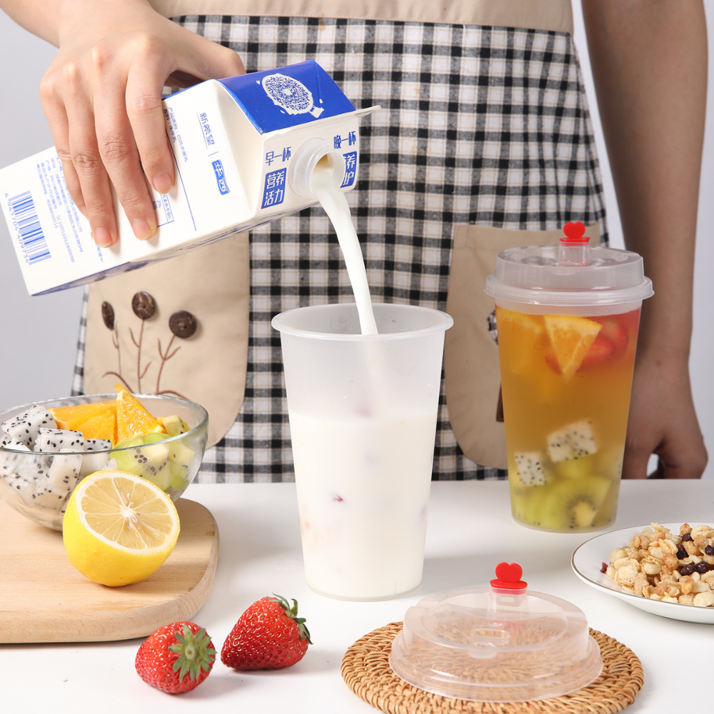 CY-Z500 Frosted | 16oz PP Frosted Boba Tea Cup | 90mm Top - Milk