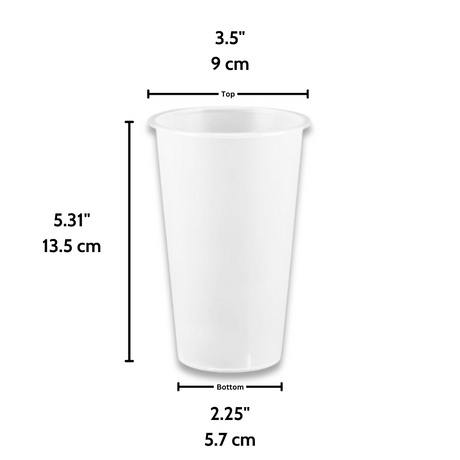 CY-Z500 Frosted | 16oz PP Frosted Boba Tea Cup | 90mm Top - size
