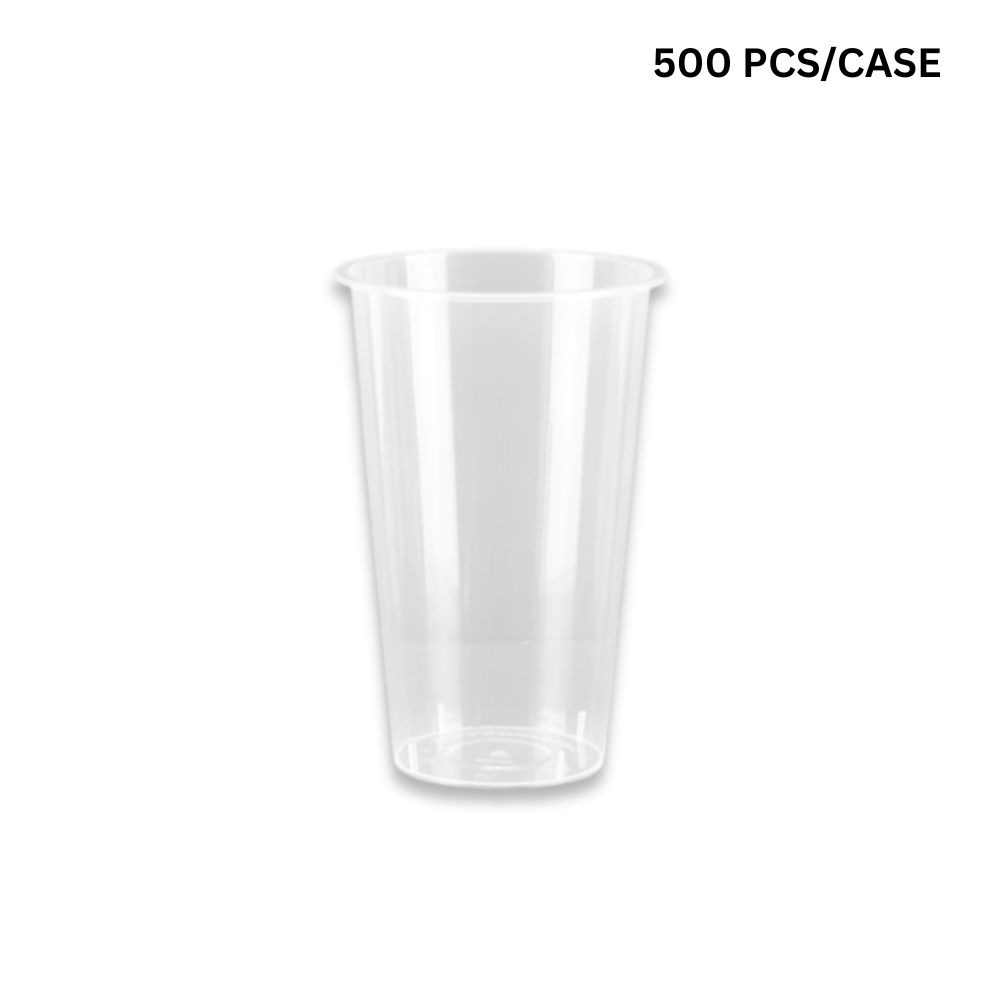 16oz clear PP bubble tea cups with 90mm top, BPA-free disposable cold drink cups for cafes - 500 pcs bulk pack