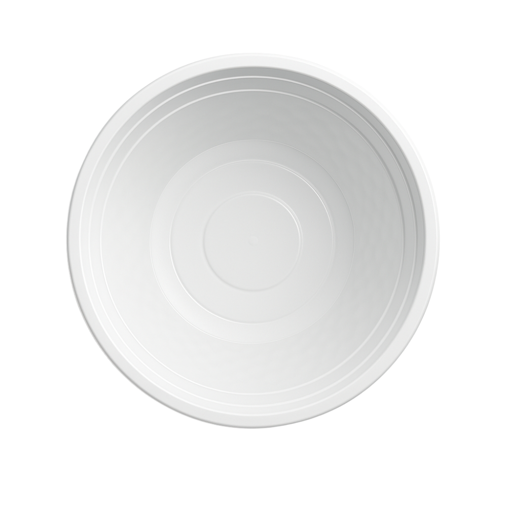 CY38 | 38oz Microwaveable PP White Diamond-Shaped Noodle Bowl (Base Only)-top