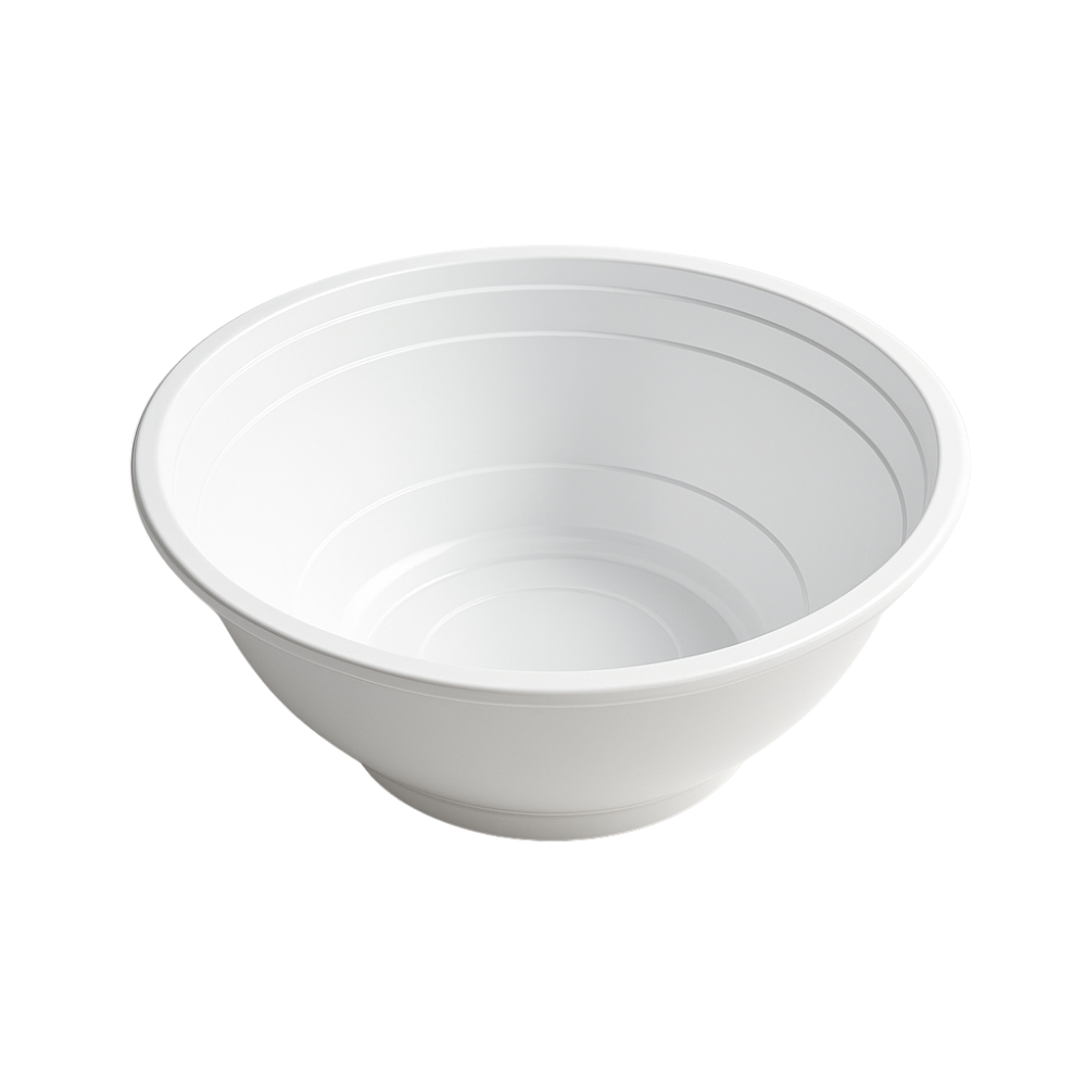 CY42 | 42oz Microwaveable PP White Diamond-Shaped Noodle Bowl (Base Only)
