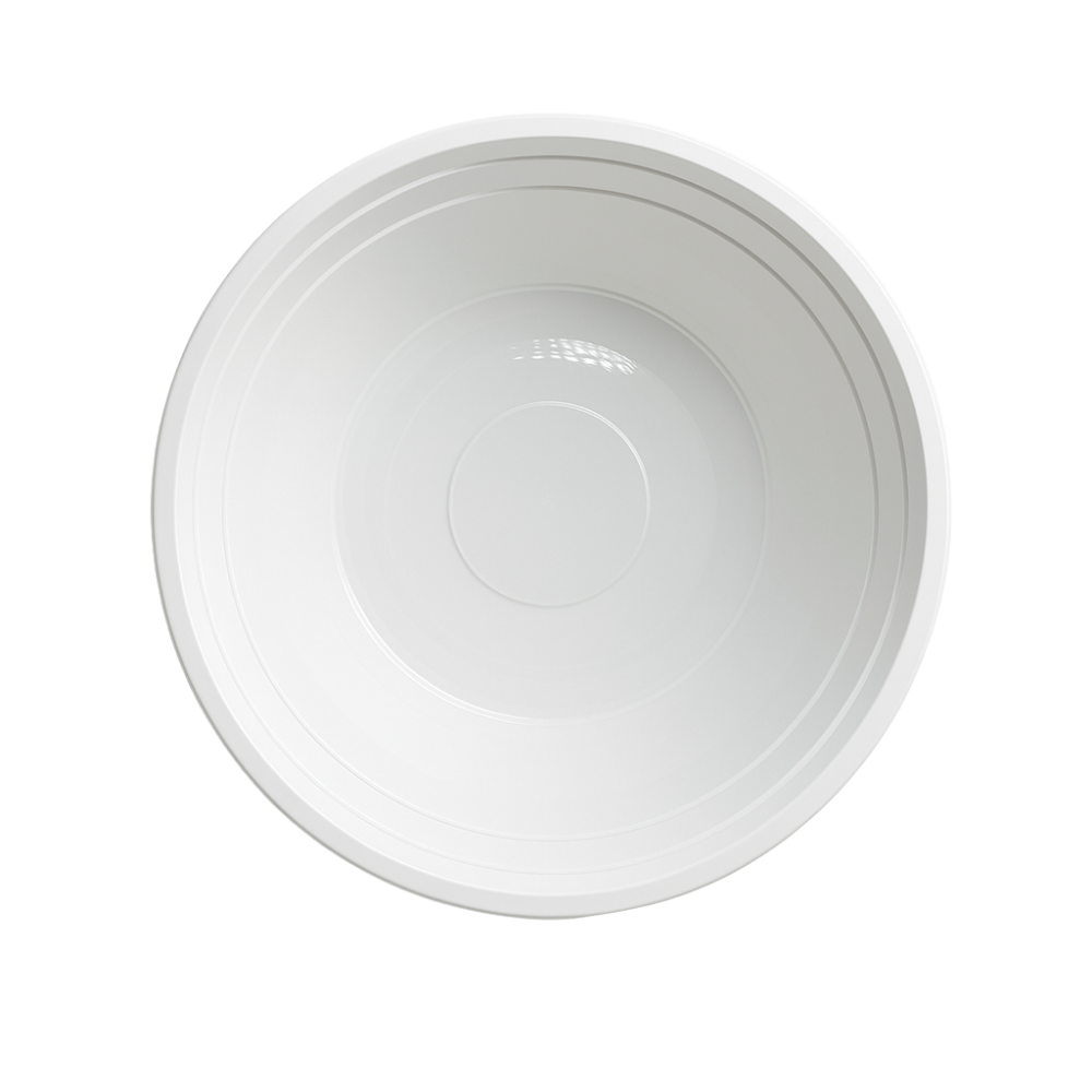 CY42 | 42oz Microwaveable PP White Diamond-Shaped Noodle Bowl (Base Only)-top