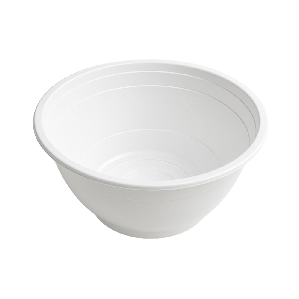 CY48 | 48oz Microwaveable PP White Diamond-Shaped Noodle Bowl (Base Only)