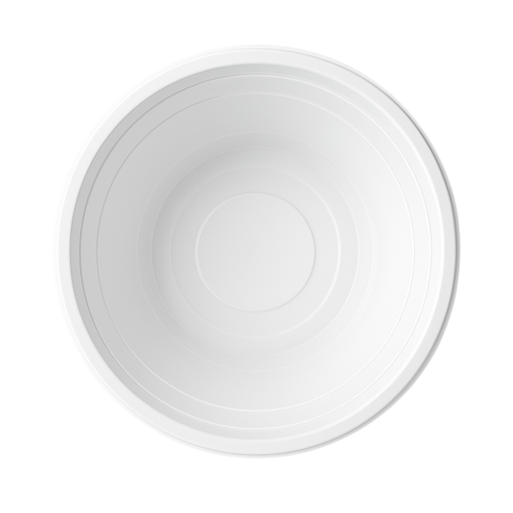 CY48 | 48oz Microwaveable PP White Diamond-Shaped Noodle Bowl (Base Only)