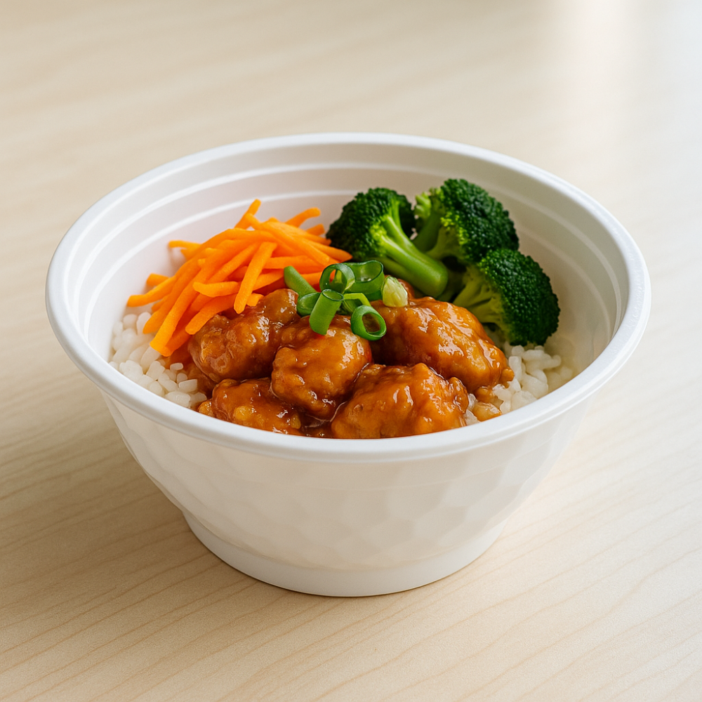 CY48 | 48oz Microwaveable PP White Diamond-Shaped Noodle Bowl (Base Only)