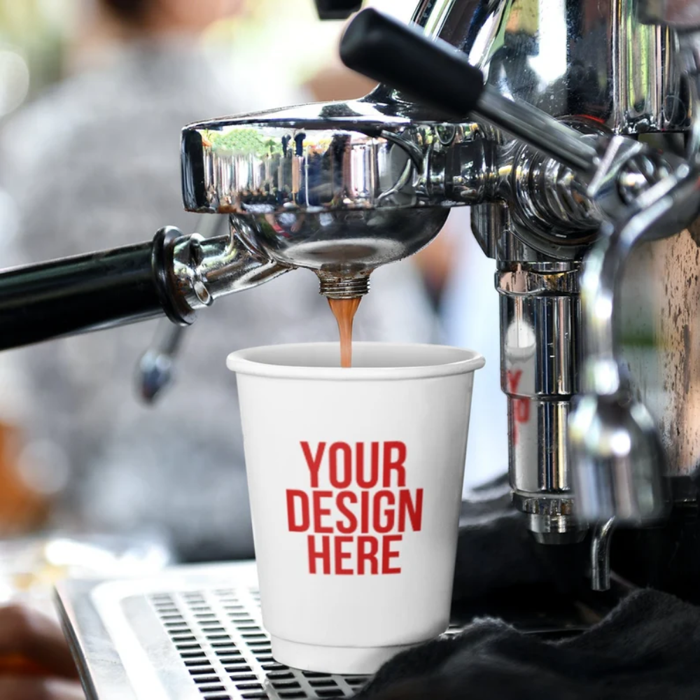 Custom Printed 90mm Double Wall Paper Hot Cup - 60cs Min