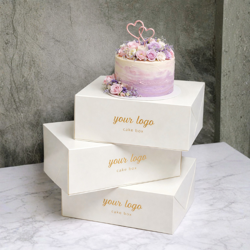 Custom Printed Cake Paper Box Pastry Box - with background