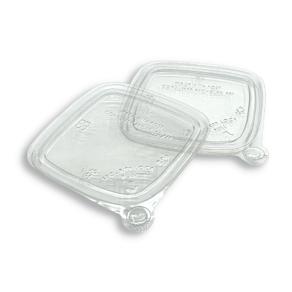 DC-Lid | 105x105mm PET Clear Square Lid | Fit DC-08/12/16/24/32 Container - 2Pcs