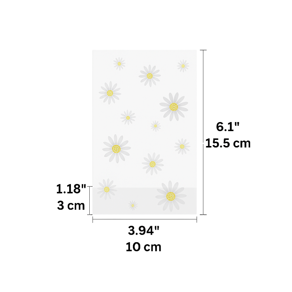 Daisy Clear Stand-Up Gift Bags W/ Twist Ties | 3.94x6.1" - Size