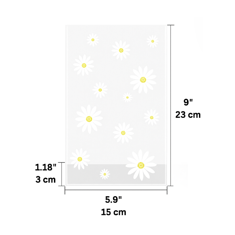 Daisy Clear Stand-Up Gift Bags W/ Twist Ties | 5.9x9" - size