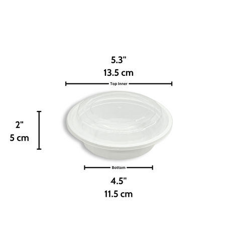 F-6016 | TD 16oz PP White Round Container W/ Lid (No hole)