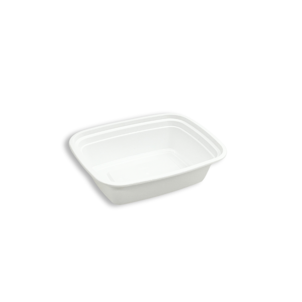 F-6412 Base | TD 12oz PP White Rectangular Container (Base Only)