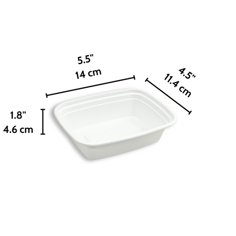 F-6412 Base | TD 12oz PP White Rectangular Container (Base Only)