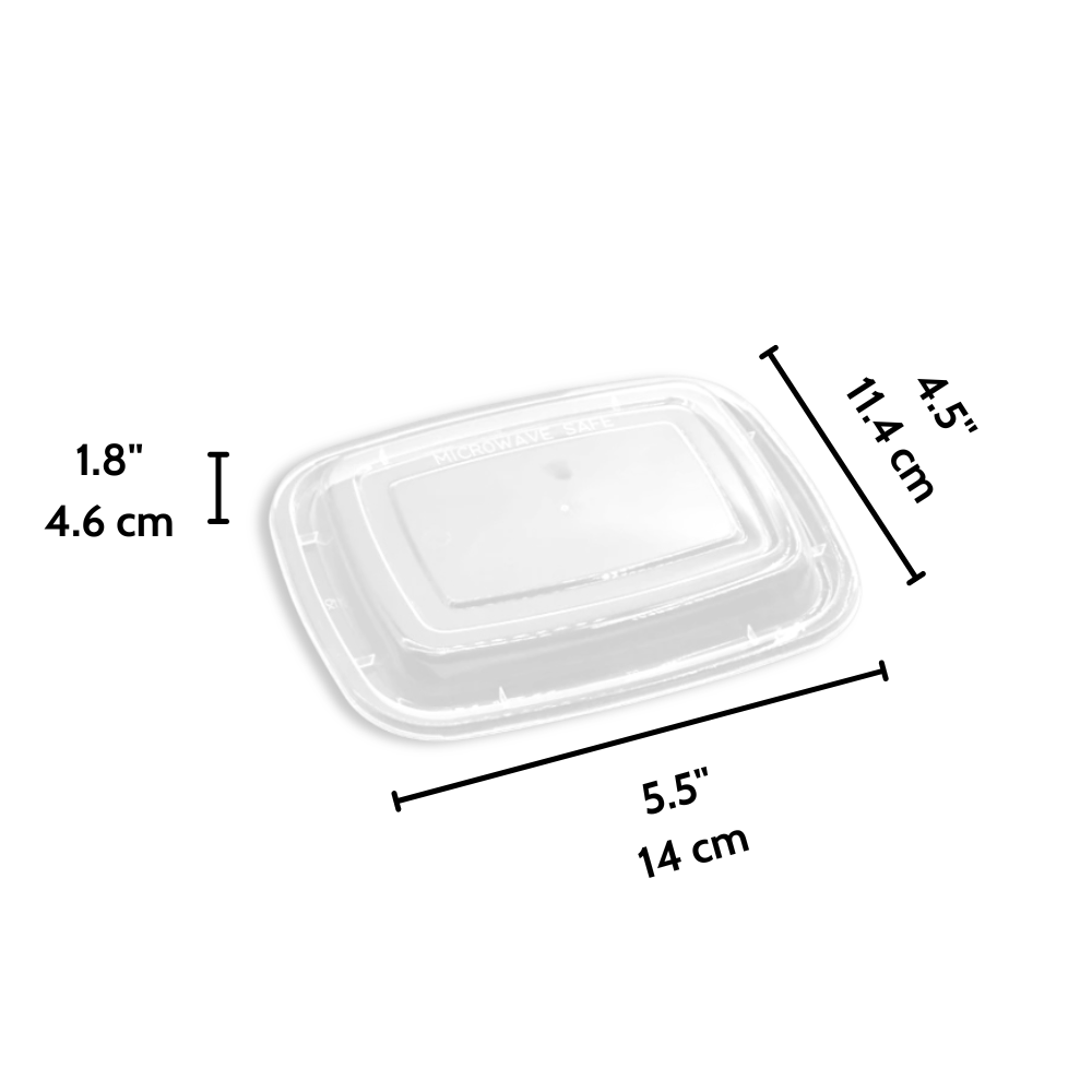 Couvercle F-6412 | Couvercle rectangulaire transparent en PP 140 x 114 mm | Compatible avec le récipient F-6412 (couvercle uniquement) - 300 pièces