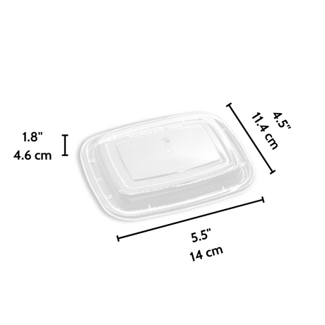 F-6412 Lid | 140x114mm PP Clear Rectangular Lid | Fit F-6412 Container (Lid Only)