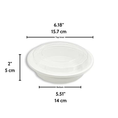 F-7024 | TD 24oz PP White Round Container W/ Lid (No hole)