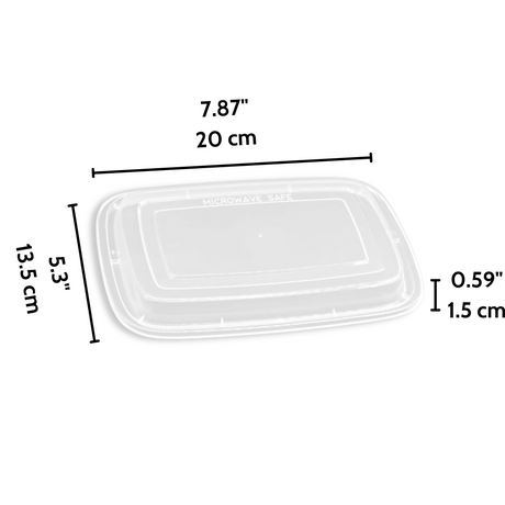 F-7516 Lid | 200x135mm PP Clear Rectangular Lid | Fit F-7516 Container (Lid Only)