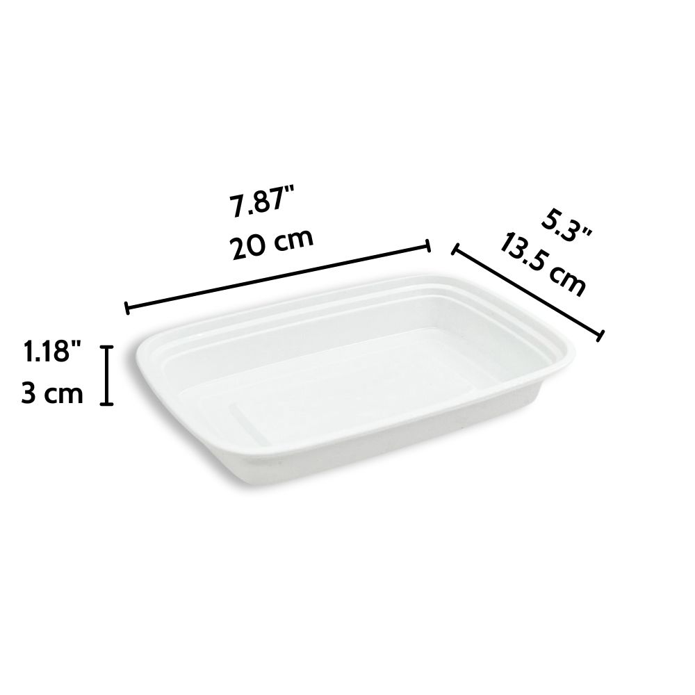 F-7516 Base | TD 16oz PP White Rectangular Container (Base Only)