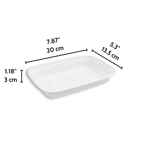 F-7516 Base | TD 16oz PP White Rectangular Container (Base Only)