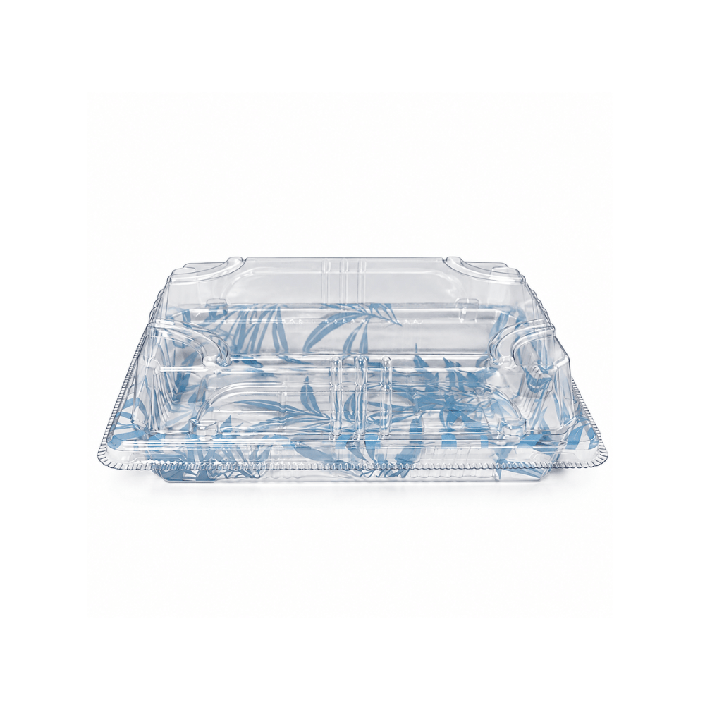 FS-1103 Blue Maple PET Sushi Tray W/ Clear Lid | 6.5x4.53x1.89" - side