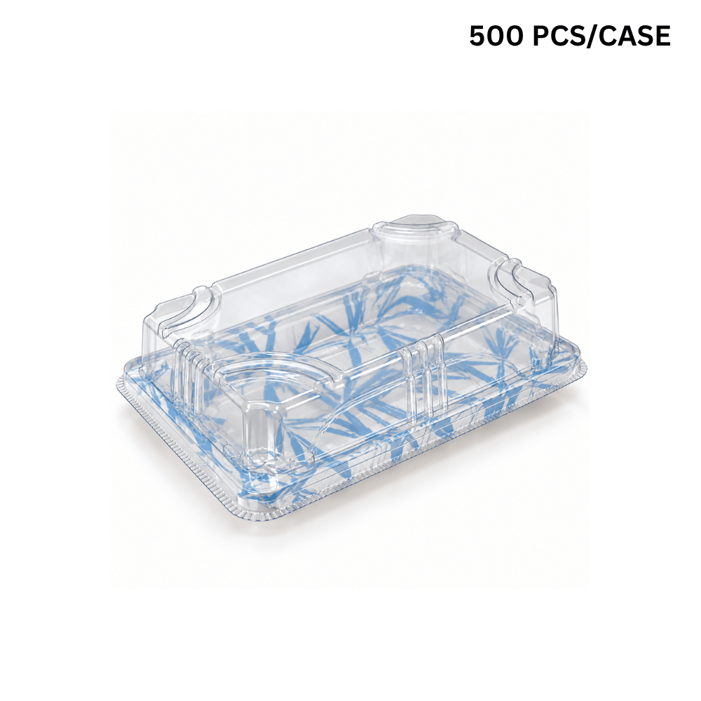 FS-1103 Blue Maple PET Sushi Tray W/ Clear Lid | 6.5x4.53x1.89" (500 Pcs/Case)