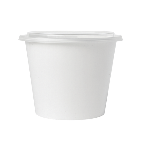 FS-459 | 66oz PP White Round Soup Container W/ Lid