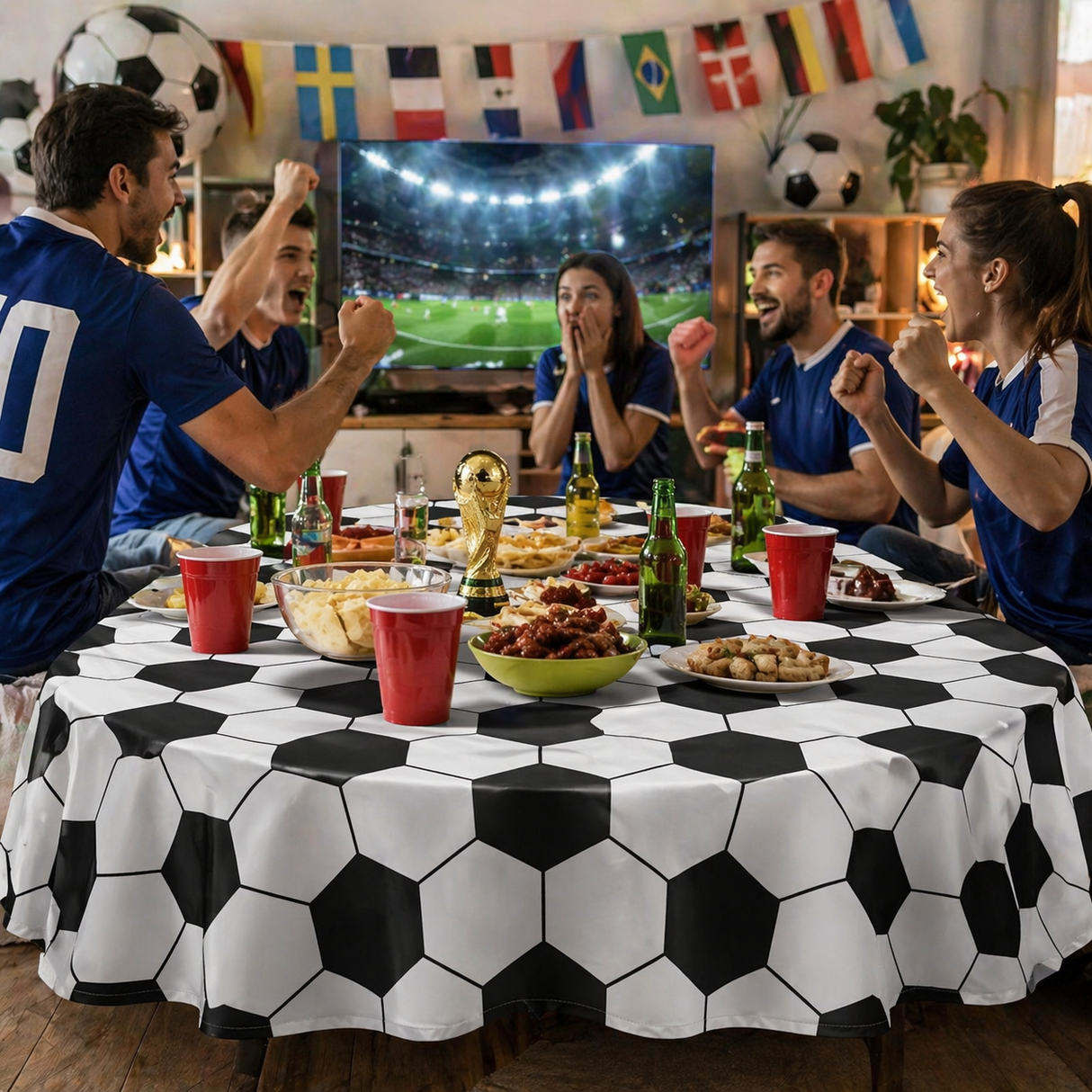 Football Party Tablecloth | World Cup Disposable Plastic Table Cover
