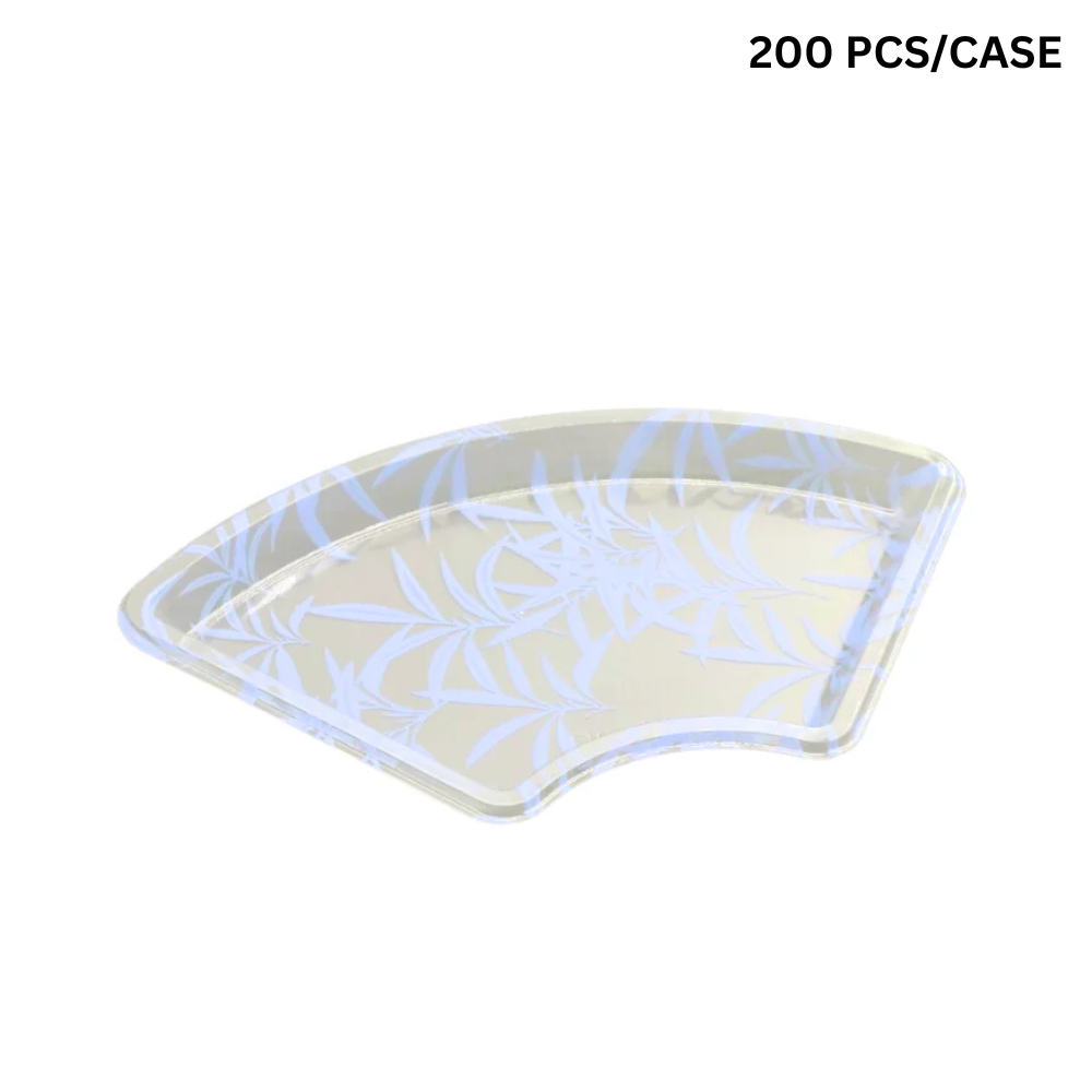 #FS-3102 PET Base | Blue Maple Pattern Large Fan-Shaped Sushi Tray (Base Only)