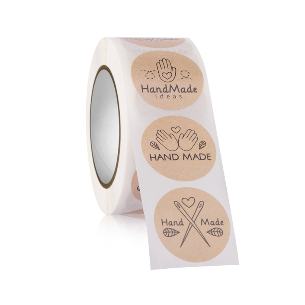 HA227 | 1" Handmade With Love Round Sticker | 8 Style - 1 roll
